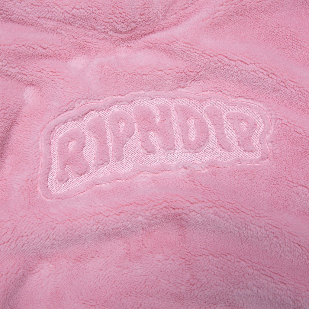 RIPNDIP Bubble Sherpa Embroidered Hoodie - Pink | SkateHut