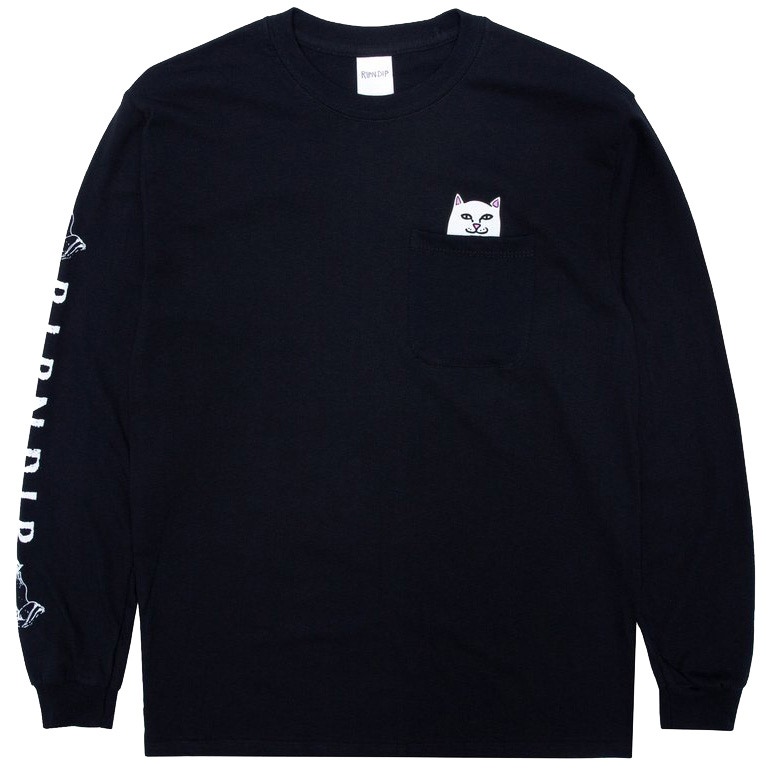 RIPNDIP Lord Nermal Long Sleeve T Shirt Black SkateHut