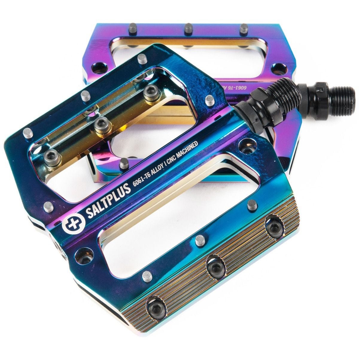 Saltplus Echo 9 16 CNC Alloy Sealed BMX Pedals Oilslick SkateHut