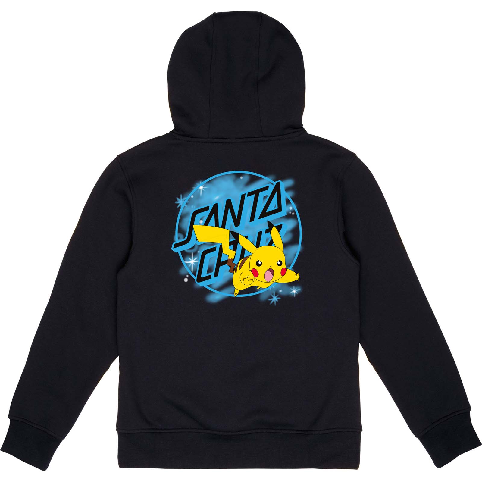 Santa Cruz x Pokemon Pikachu Spray Dot Kids Hoodie Black SkateHut