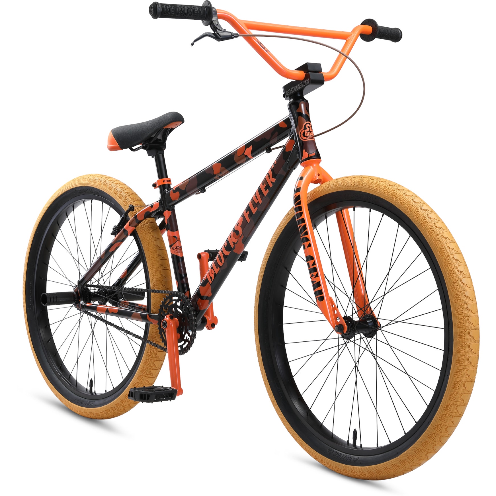 SE Blocks Flyer 26 2021 Complete BMX Orange Camo SkateHut