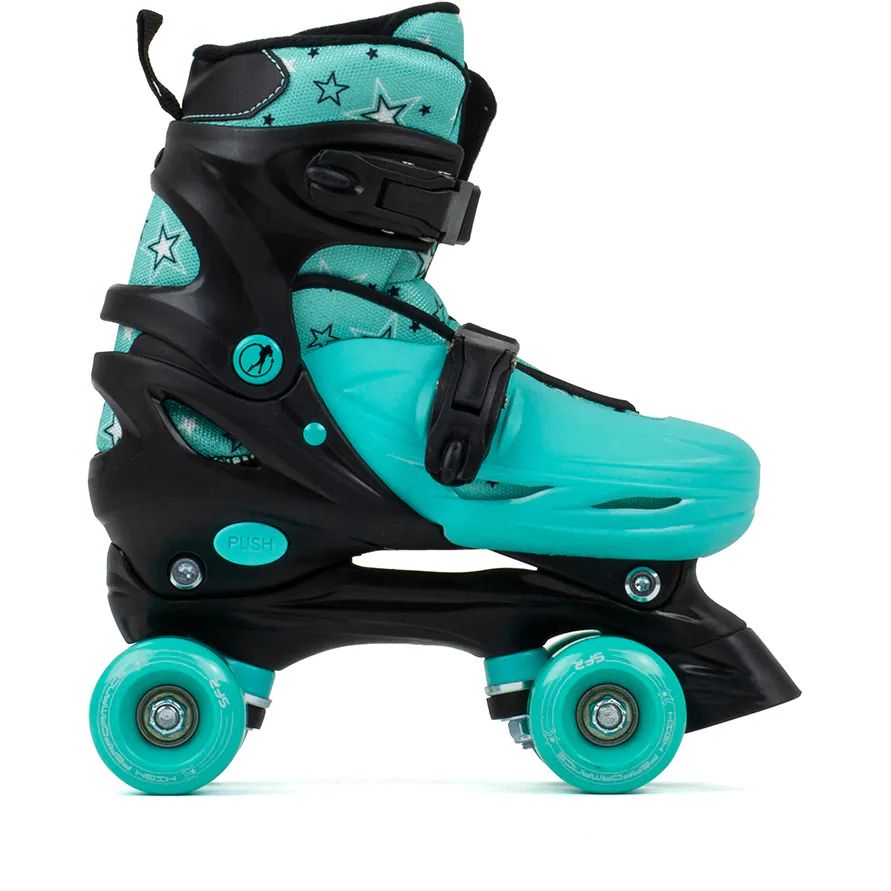 SFR Nebula Adjustable Roller Skates Black/Green SkateHut
