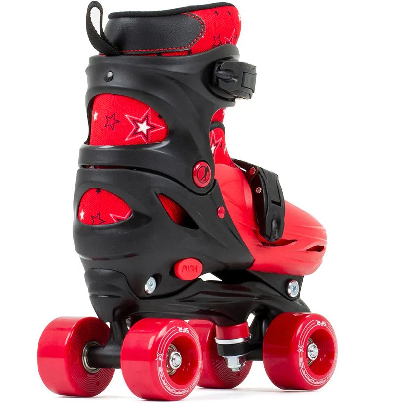 SFR Nebula Adjustable Roller Skates Black/Red SkateHut