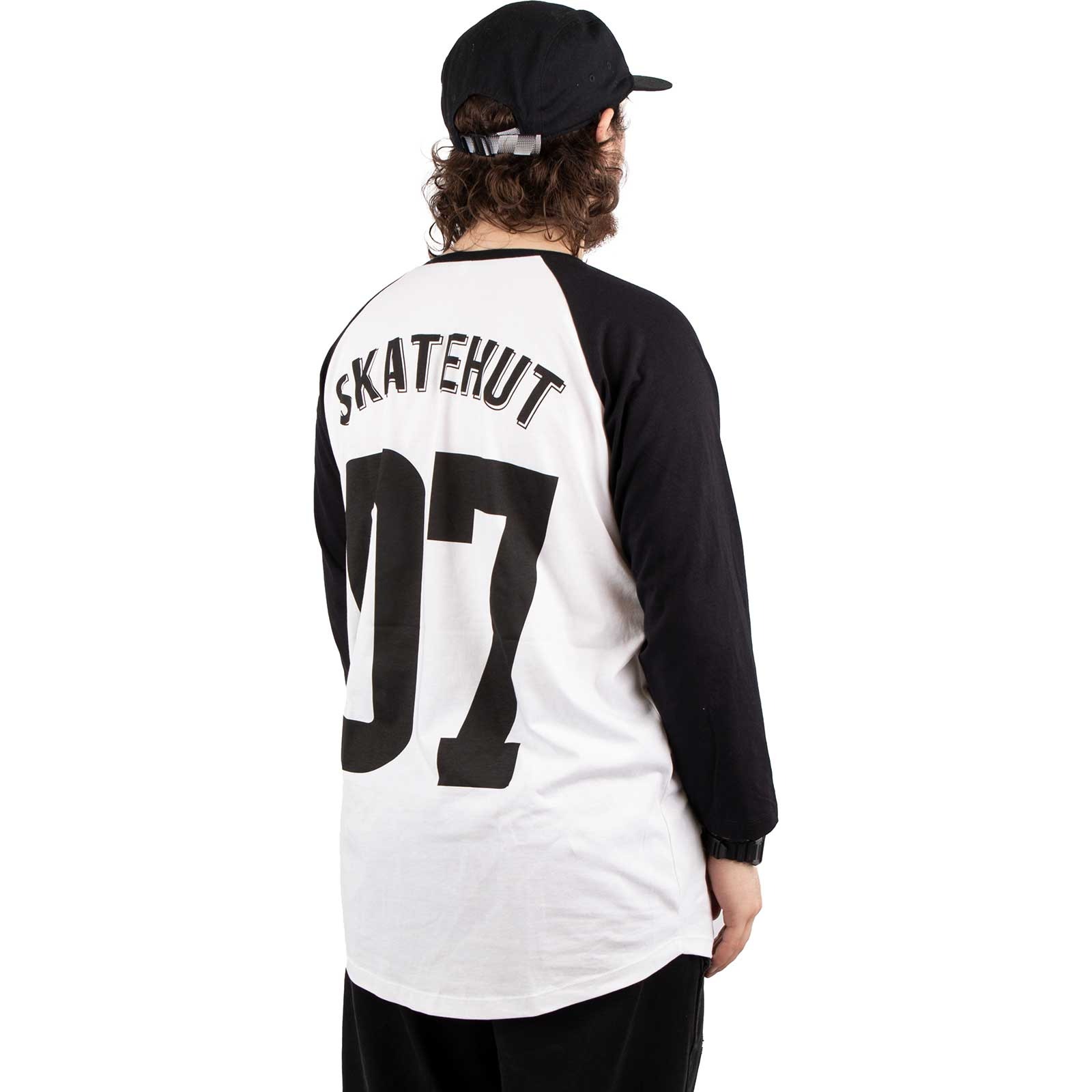 Black and white baseball tee cheap
