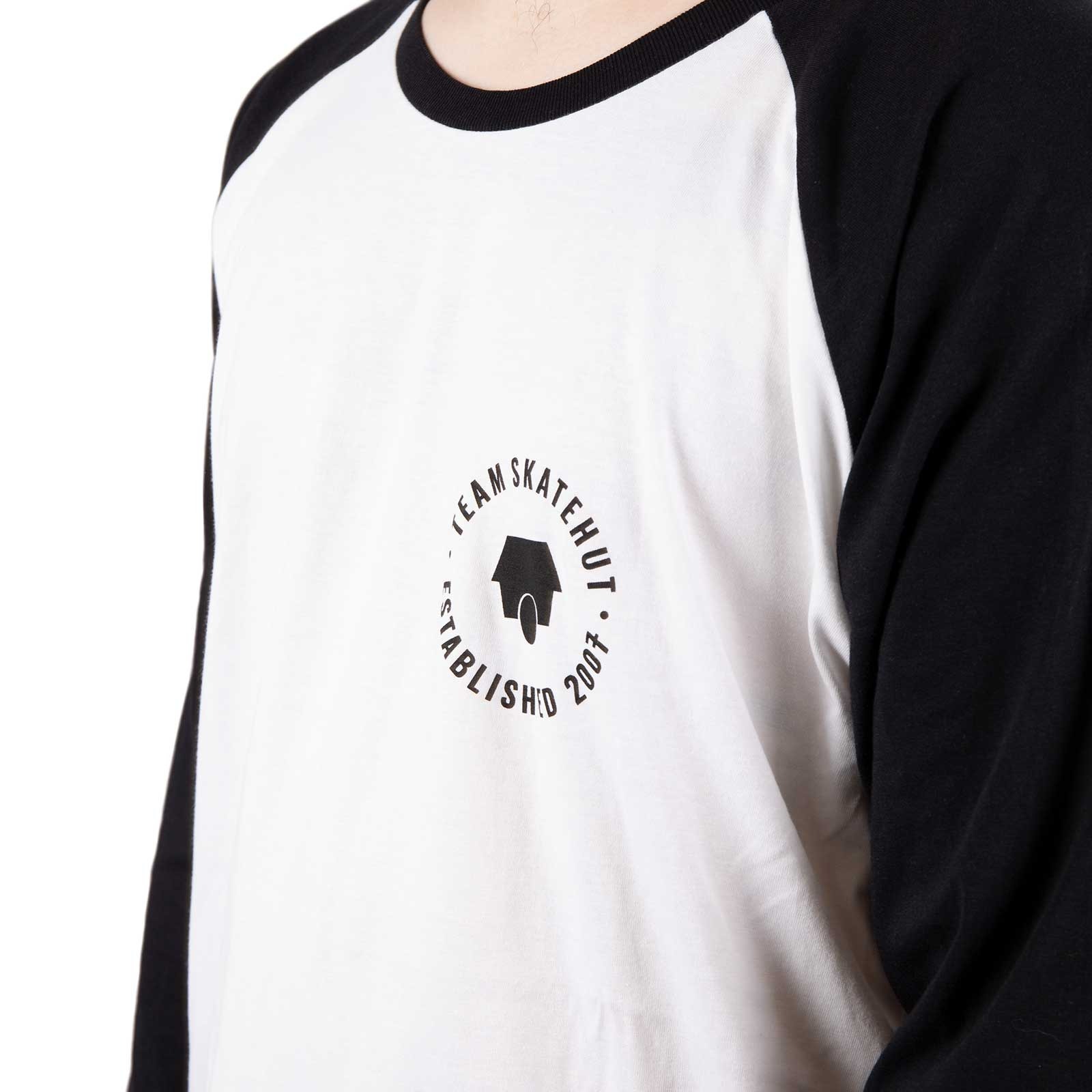 SkateHut Organic 07 Baseball T Shirt White Black