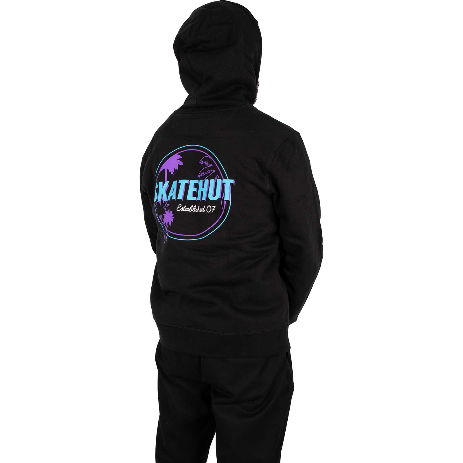SkateHut Organic Retro Hoodie Black SkateHut