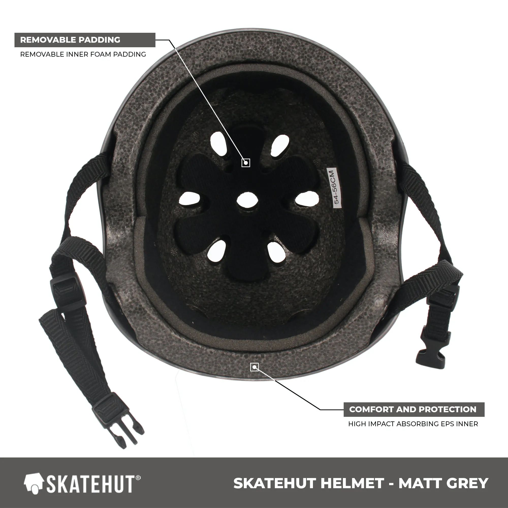 SkateHut Helmet Matte Grey SkateHut