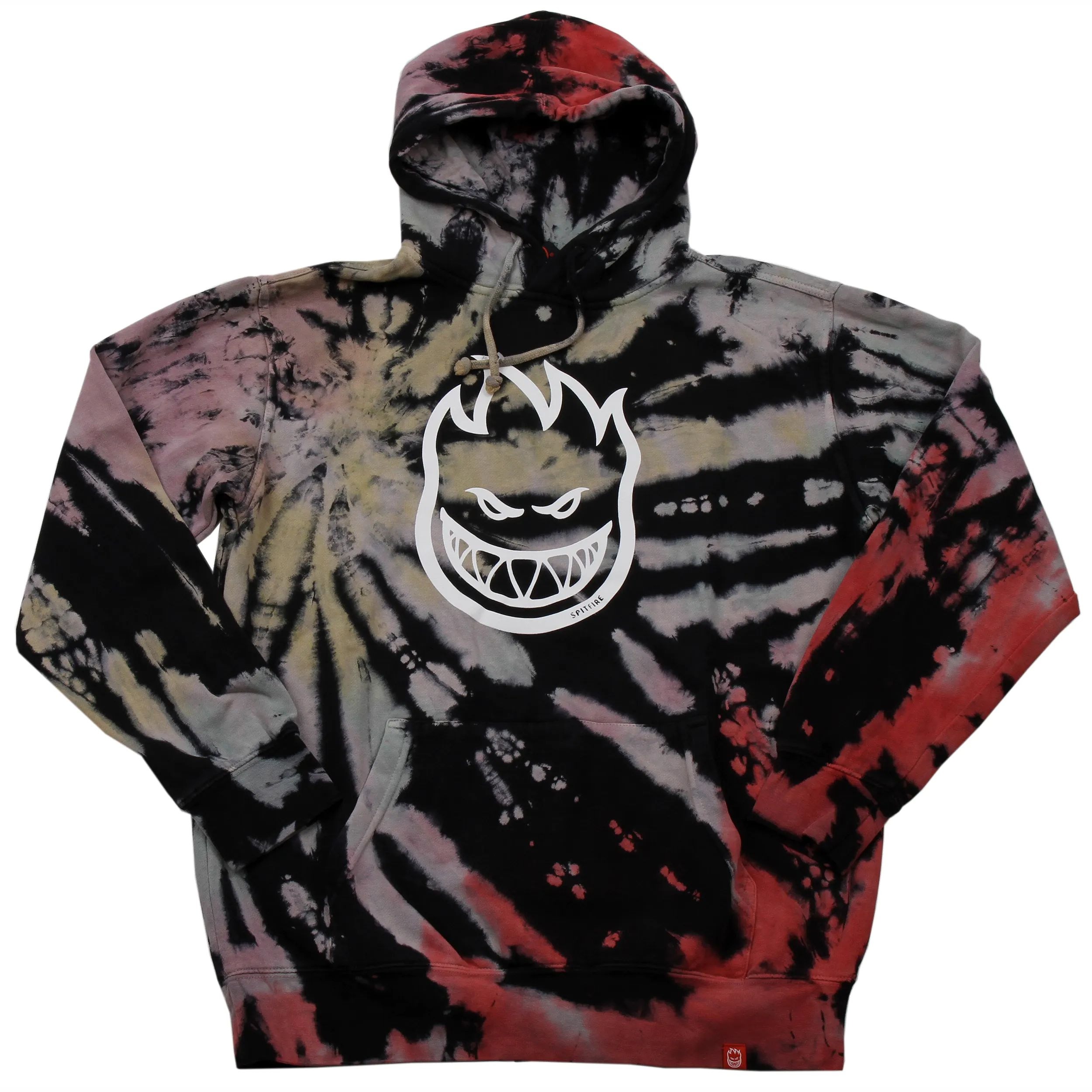 Spitfire Bighead Hoodie Rainbow Overdye Wash White SkateHut