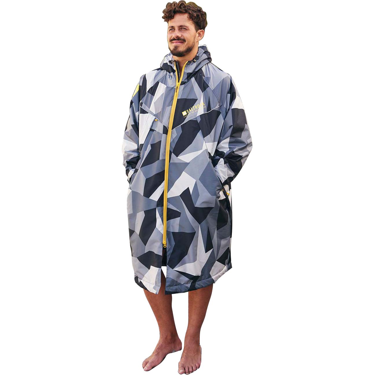 Saltrock Four Seasons Waterproof Changing Robe Grey Camo SkateHut