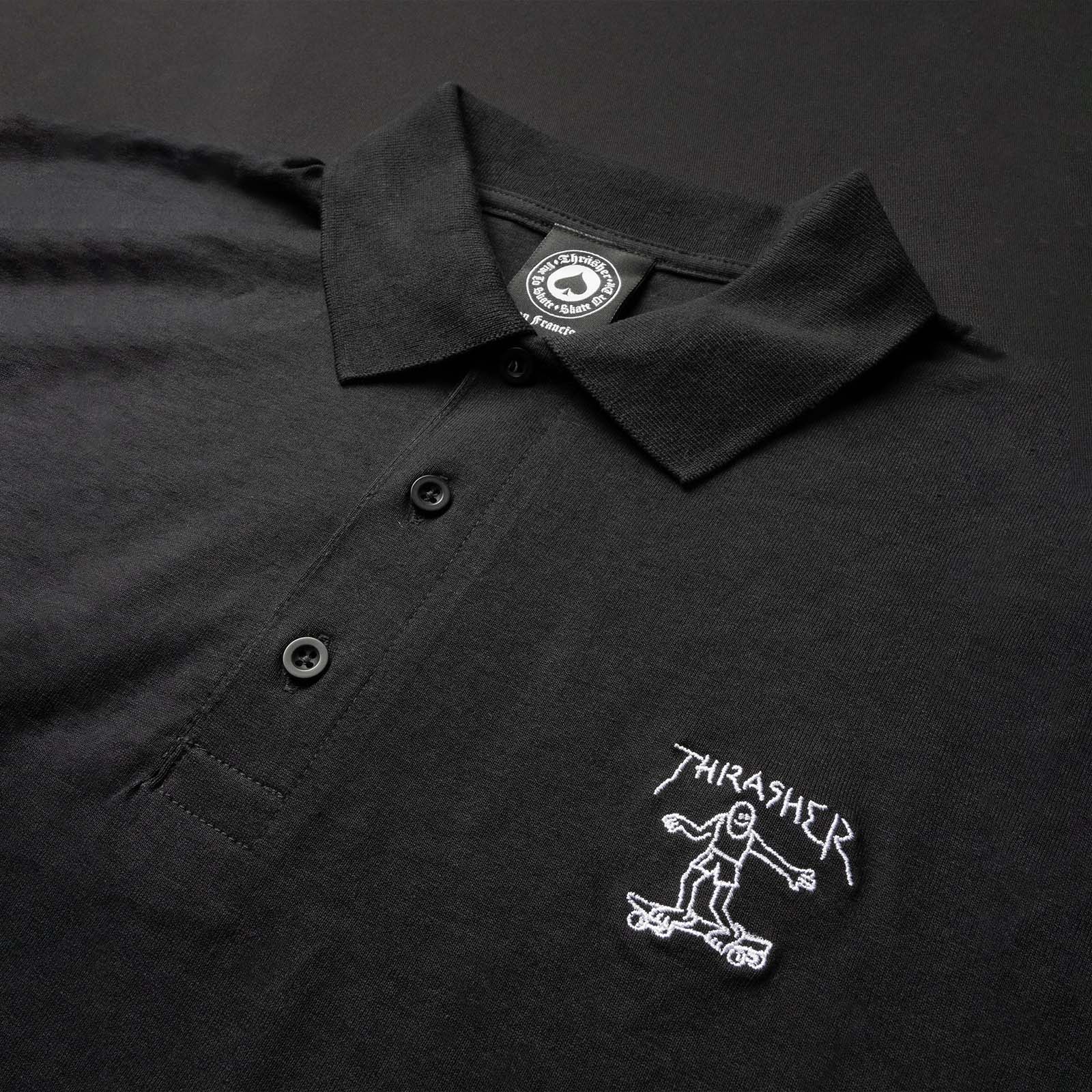 Thrasher Little Gonz Polo T Shirt Black SkateHut