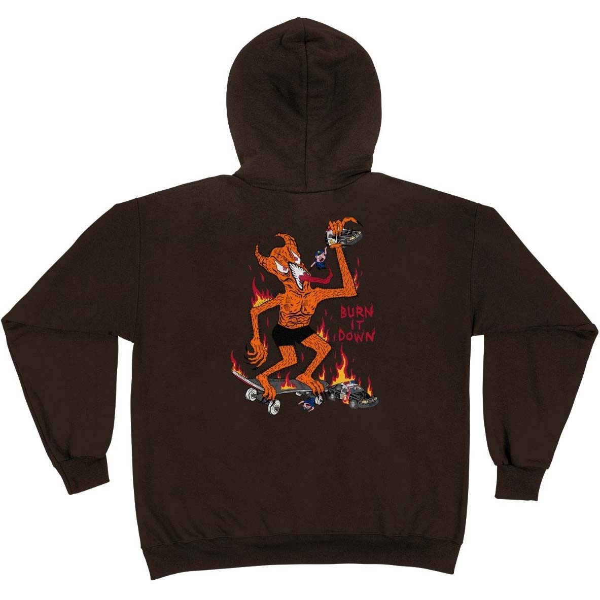 Thrasher Burn It Down Hoodie Dark Chocolate SkateHut