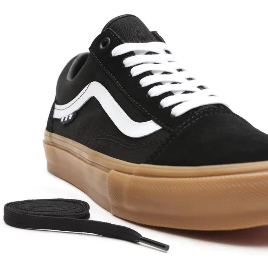 Vans old skool pro shoes black gum cheap