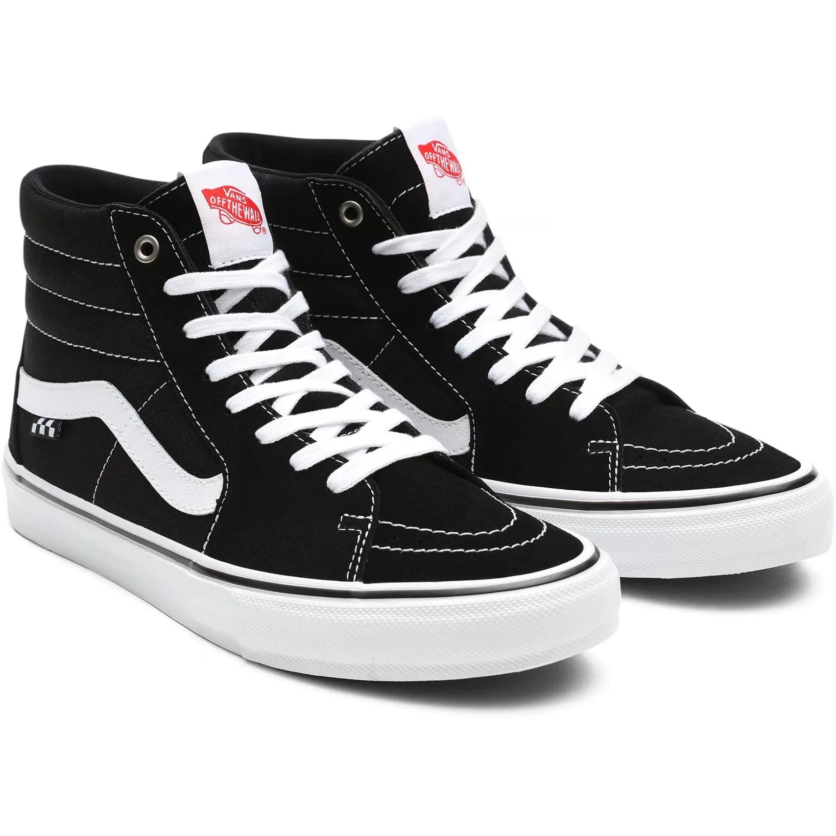 Black and white vans high discount