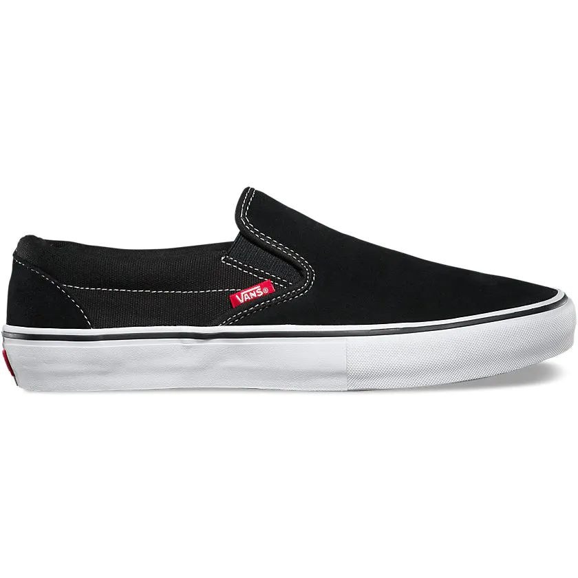 Vans slip on pro black white gum top