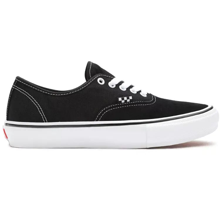 Vans Skate Authentic Skate Shoes Black White SkateHut
