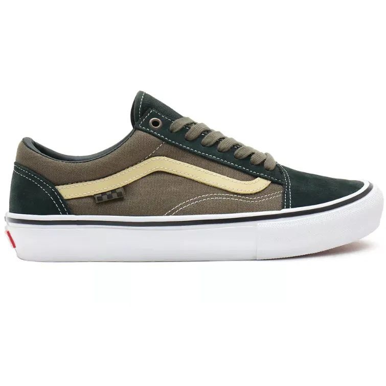 Vans old skool scarab green & white skate shoes hot sale