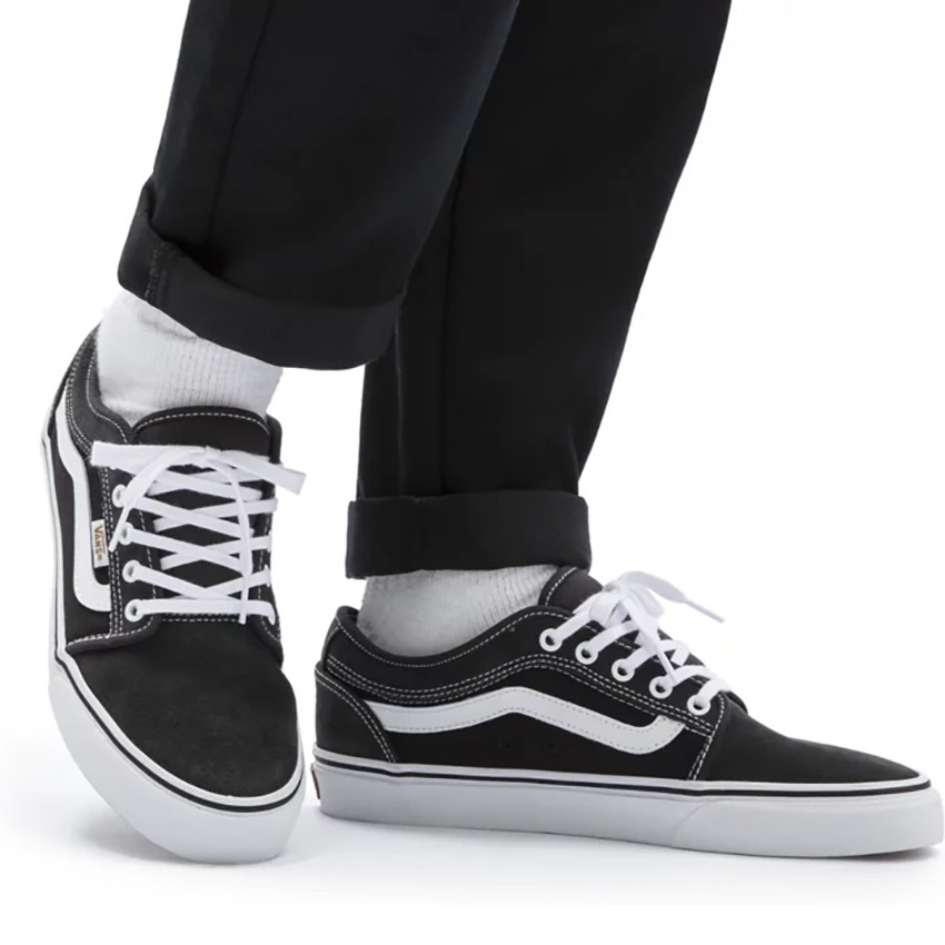 Vans Chukka Low Sidestripe Skate Shoes Raven Black SkateHut