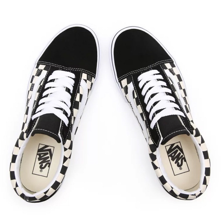 Vans old skool black & white mixed checkerboard skate shoes cheap