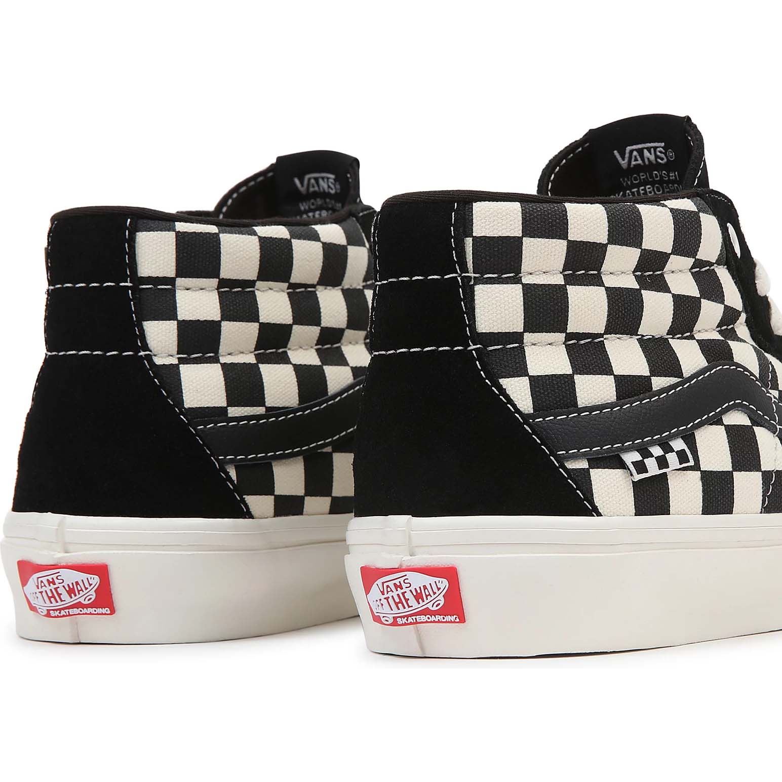 Vans Grosso Mid Skate Shoes Checkerboard Black Marshmallow SkateHut