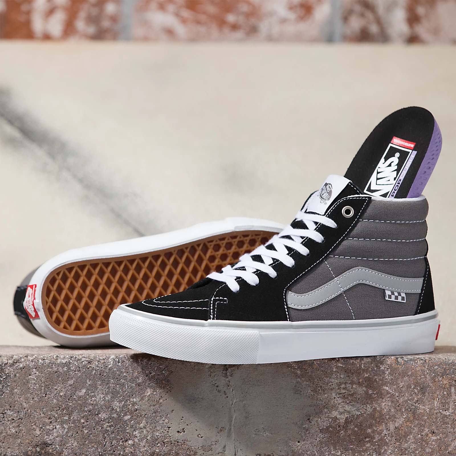Dark grey high top vans shop