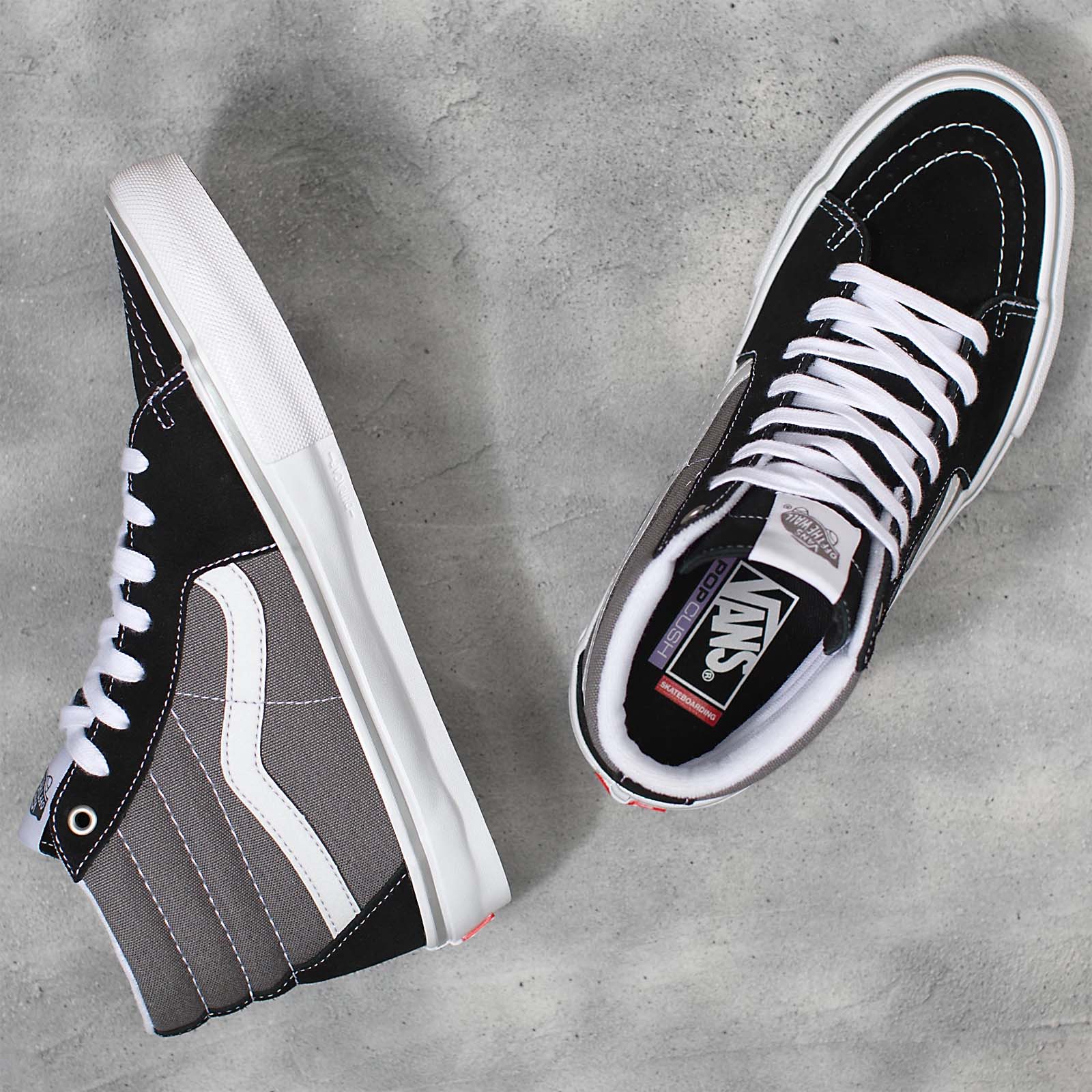 Vans Sk8 Hi Skate Shoes Reflective Black Grey SkateHut