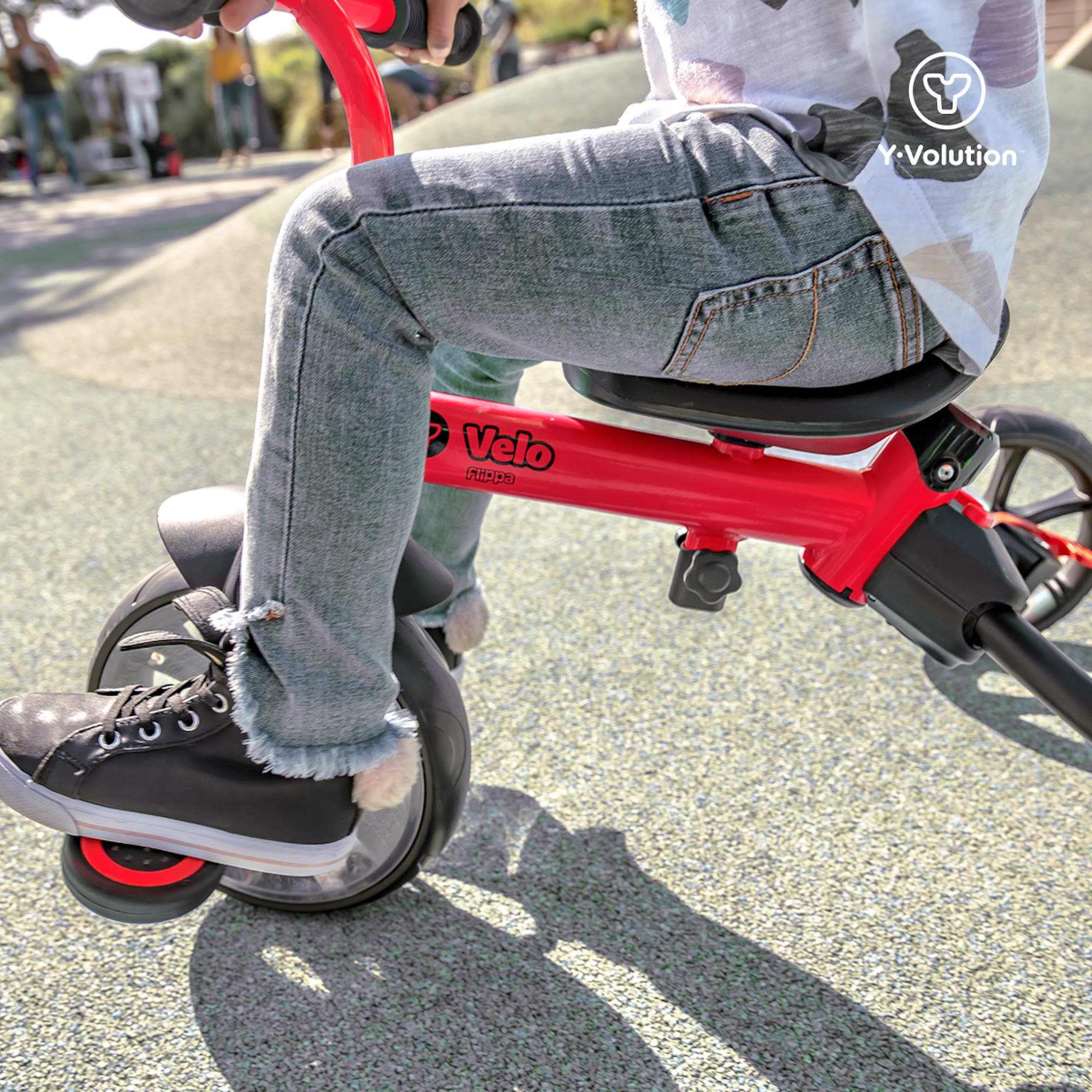 Y Volution YVelo Flippa Balance Bike Red Black SkateHut