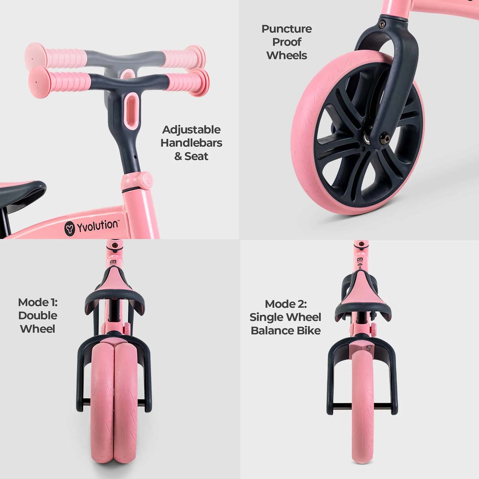 Y Volution Velo Junior Balance Bike Pink SkateHut