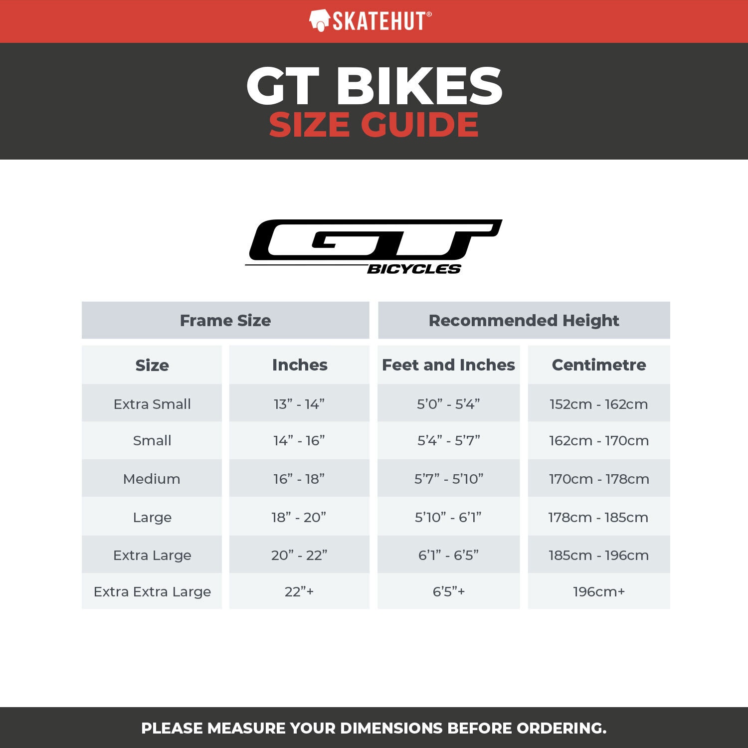 Gt aggressor frame size guide outlet