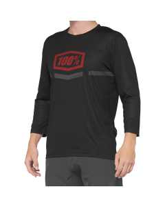 100% AIRMATIC 3/4 Sleeve Jersey - Black/Red