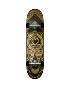 Blueprint Home Heart Complete Skateboard - Black/Gold 8.125"