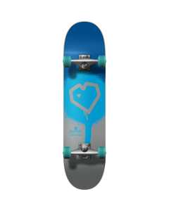 Blueprint Spray Heart Complete Skateboard - Blue/Silver 7.5"