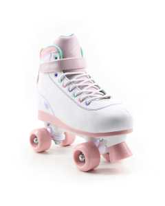 Cream Scoop Quad Roller Skates - Hearts (White/Pink)