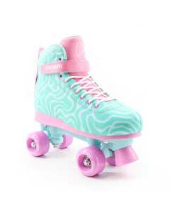 Cream Scoop Quad Roller Skates - Wave (Teal/Pink)