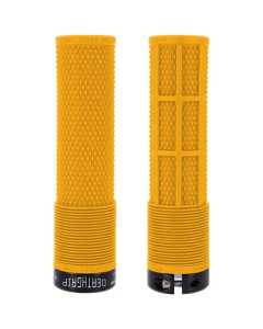 DMR Brendog DeathGrip Thin Flangeless Mountain Bike Grips - Gul Yellow