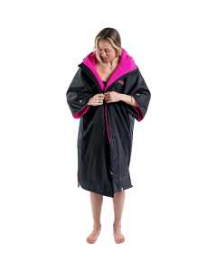 Dryrobe Advance Long Sleeve V3 Changing Robe - Black/Pink