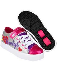 Heelys Snazzy X2 - Silver/Rainbow/Heart