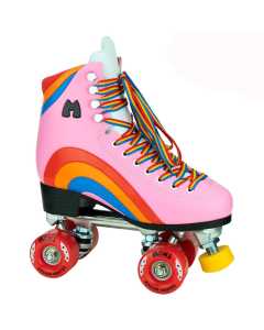 Moxi Rainbow Quad Roller Skates - Bubble Gum Pink
