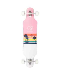 Ocean Pacific Sunset Drop Through Complete Longboard - Pink 39"