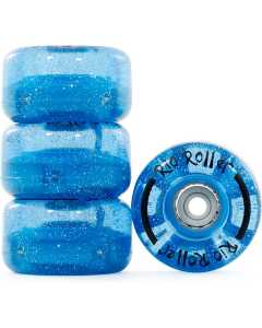 Rio Roller Light Up Quad Roller Skate Wheels 58mm - Blue Glitter