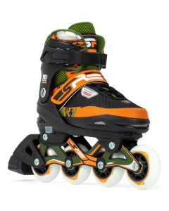SFR Pixel Adjustable Inline Skates - Green/Orange