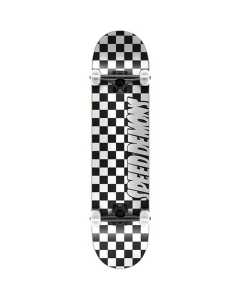 Speed Demons Checkers Complete Skateboard - Black/White 8''