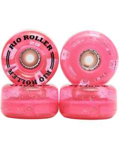 Rio Roller Light Up Quad Roller Skate Wheels 58mm - Pink Glitter