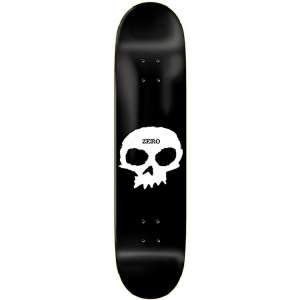 Zero Single Skull Skateboard Deck - Black/White 8.375''