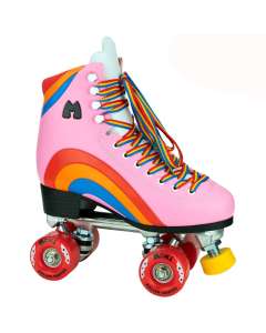 Moxi Rainbow Quad Roller Skates - Bubble Gum Pink