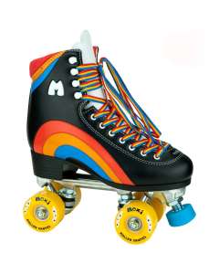 Moxi Rainbow Quad Roller Skates - Black