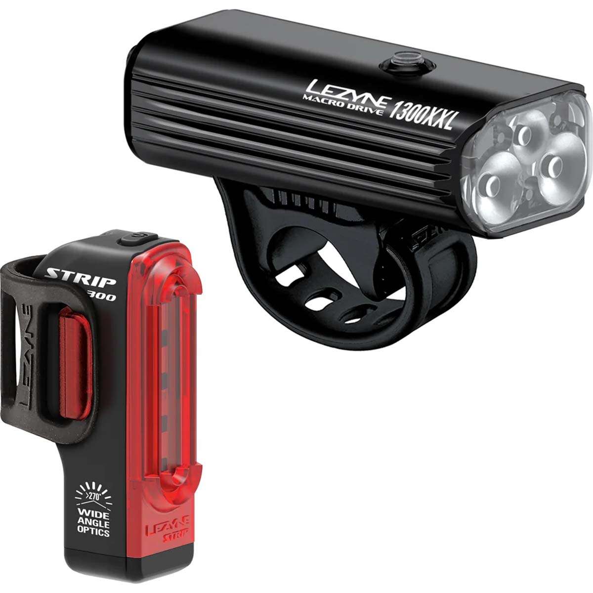 LEZYNE Macro Drive 1300XXL & Strip Drive Pro Bicycle Light Set Front & Rear Lezyne Macro Drive 1300XXL Front Light | Sigma Sports