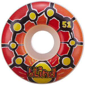 Blind Round Space V2 Skateboard Wheels - Red/Orange 51mm