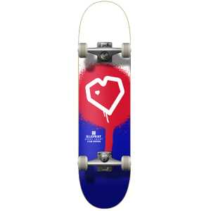 Blueprint Spray Heart Complete Skateboard - Red/Blue 7.75"