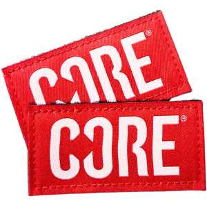 CORE Velcro Knee Pad Tags - Red (Pair)