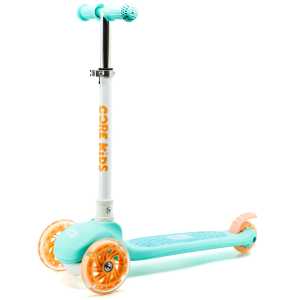 CORE Kids Foldy Light Up Folding Scooter - Teal/Peach